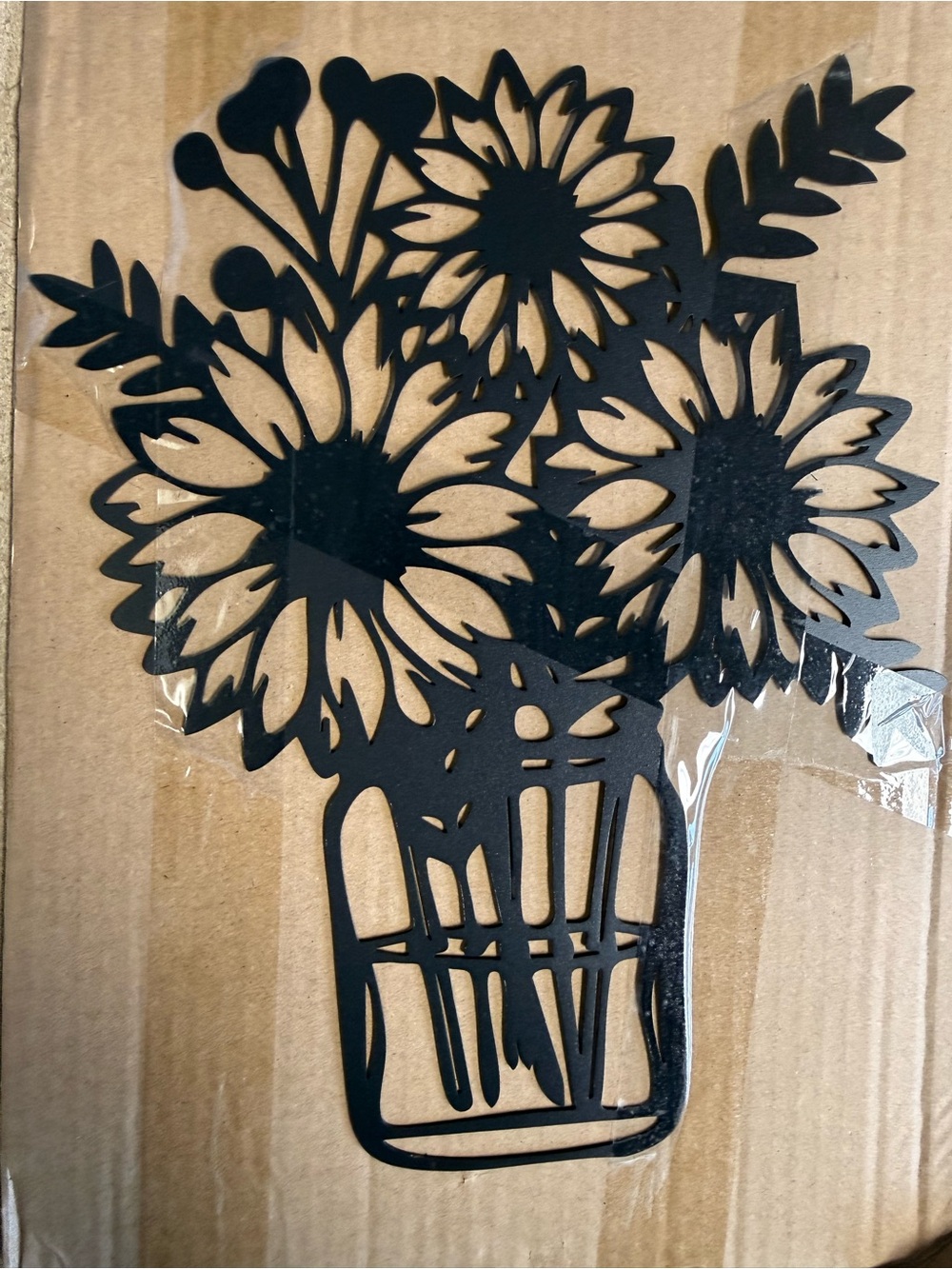 Black Floral Mason Jar Wall Decor - Brand: